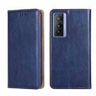 For vivo X70 Gloss Oil Solid Color Magnetic Leather Phone Case(Blue) - 1