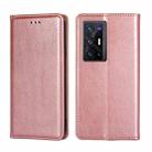 For vivo X70 Pro Plus Gloss Oil Solid Color Magnetic Leather Phone Case(Rose Gold) - 1