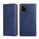 For vivo Y15s Global Gloss Oil Solid Color Magnetic Leather Phone Case(Blue) - 1