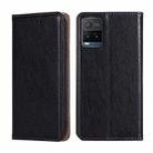 For vivo Y21 / Y21s / Y33s Gloss Oil Solid Color Magnetic Leather Phone Case(Black) - 1