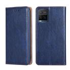 For vivo Y21 / Y21s / Y33s Gloss Oil Solid Color Magnetic Leather Phone Case(Blue) - 1