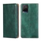 For vivo Y21 / Y21s / Y33s Gloss Oil Solid Color Magnetic Leather Phone Case(Green) - 1