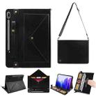 For Samsung Galaxy Tab S7 FE T730/T735 Envelope Solid Color Leather Tablet Case(Black) - 1