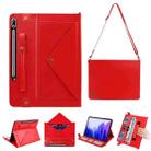 For Samsung Galaxy Tab S7 FE T730/T735 Envelope Solid Color Leather Tablet Case(Red) - 1