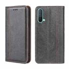 For OnePlus Nord CE 5G Grid Texture Magnetic Flip Leather Phone Case(Grey) - 1