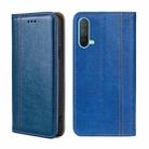 For OnePlus Nord CE 5G Grid Texture Magnetic Flip Leather Phone Case(Blue) - 1