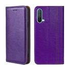 For OnePlus Nord CE 5G Grid Texture Magnetic Flip Leather Phone Case(Purple) - 1