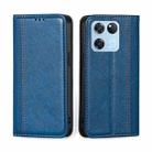 For OnePlus Ace Racing Grid Texture Magnetic Flip Leather Phone Case(Blue) - 1