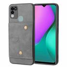 For Infinix Hot 10 Play Double Buckle PU + TPU Shockproof Magnetic Phone Case(Grey) - 1