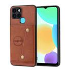 For Infinix Smart 6 Double Buckle PU + TPU Shockproof Magnetic Phone Case(Brown) - 1