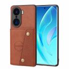 For Honor 60 Pro Double Buckle PU + TPU Shockproof Magnetic Phone Case(Brown) - 1