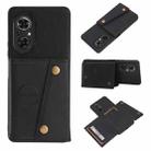 For Huawei Nova 9 SE Double Buckle PU + TPU Shockproof Magnetic Phone Case(Black) - 1