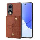 For Huawei Nova 9 Double Buckle PU + TPU Shockproof Magnetic Phone Case(Brown) - 1