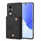 For Huawei Nova 9 Double Buckle PU + TPU Shockproof Magnetic Phone Case(Black) - 1