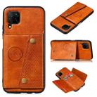 For Samsung Galaxy M32 4G Double Buckle PU + TPU Shockproof Magnetic Phone Case(Brown) - 1