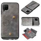 For Samsung Galaxy M32 4G Double Buckle PU + TPU Shockproof Magnetic Phone Case(Grey) - 1