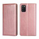 For Samsung Galaxy A03s 164.2mm Gloss Oil Solid Color Magnetic Leather Phone Case(Rose Gold) - 1