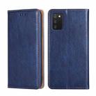 For Samsung Galaxy A03s 164.2mm Gloss Oil Solid Color Magnetic Leather Phone Case(Blue) - 1