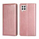For Samsung Galaxy A22 4G Gloss Oil Solid Color Magnetic Leather Phone Case(Rose Gold) - 1