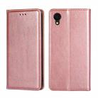 For Samsung Galaxy A22 5G Japan Gloss Oil Solid Color Magnetic Leather Phone Case(Rose Gold) - 1
