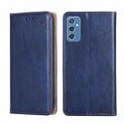 For Samsung Galaxy M52 5G Gloss Oil Solid Color Magnetic Leather Phone Case(Blue) - 1