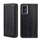 For ZTE Axon 30 Pro 5G Grid Texture Magnetic Flip Leather Phone Case(Black) - 1