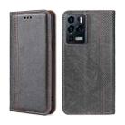 For ZTE Axon 30 Ultra 5G Grid Texture Magnetic Flip Leather Phone Case(Grey) - 1