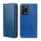 For ZTE Axon 30 Ultra 5G Grid Texture Magnetic Flip Leather Phone Case(Blue) - 1