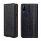 For ZTE Libero 5G Grid Texture Magnetic Flip Leather Phone Case(Black) - 1