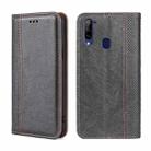 For ZTE Libero 5G Grid Texture Magnetic Flip Leather Phone Case(Grey) - 1