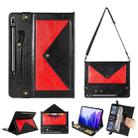 For Samsung Galaxy Tab S7 FE T730/T735 Envelope Color Matching Leather Tablet Case(Black Red) - 1