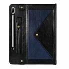 For Samsung Galaxy Tab S7 FE T730/T735 Envelope Color Matching Leather Tablet Case(Black Blue) - 2