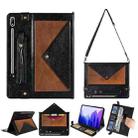 For Samsung Galaxy Tab S7 FE T730/T735 Envelope Color Matching Leather Tablet Case(Black Brown) - 1