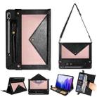 For Samsung Galaxy Tab S8 Ultra Envelope Color Matching Leather Tablet Case(Black Rose Gold) - 1