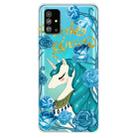 For Galaxy S20+ Lucency Painted TPU Protective Case(Blue Flower Unicorn) - 1
