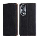 For Honor 70 Gloss Oil Solid Color Magnetic Leather Phone Case(Black) - 1