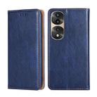 For Honor 70 Pro / 70 Pro Plus Gloss Oil Solid Color Magnetic Leather Phone Case(Blue) - 1