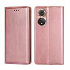 For Honor 50 Gloss Oil Solid Color Magnetic Leather Phone Case(Rose Gold) - 1