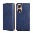 For Honor 50 Gloss Oil Solid Color Magnetic Leather Phone Case(Blue) - 1