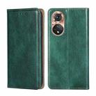 For Honor 50 Gloss Oil Solid Color Magnetic Leather Phone Case(Green) - 1