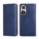 For Honor 50 Pro Gloss Oil Solid Color Magnetic Leather Phone Case(Blue) - 1