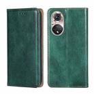 For Honor 50 Pro Gloss Oil Solid Color Magnetic Leather Phone Case(Green) - 1