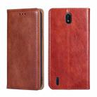 For Nokia C01 Plus / C1 2nd Edition Gloss Oil Solid Color Magnetic Leather Phone Case(Brown) - 1