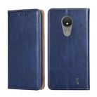 For Nokia C21 Gloss Oil Solid Color Magnetic Leather Phone Case(Blue) - 1
