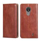 For Nokia C21 Gloss Oil Solid Color Magnetic Leather Phone Case(Brown) - 1