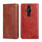 For Sony Xperia Pro-I Gloss Oil Solid Color Magnetic Leather Phone Case(Brown) - 1
