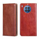 For Huawei nova 8i Gloss Oil Solid Color Magnetic Leather Phone Case(Brown) - 1