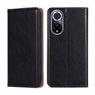 For Huawei nova 9 Gloss Oil Solid Color Magnetic Leather Phone Case(Black) - 1