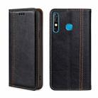 For Infinix Hot 8/Hot 8 Lite/Tecon Camon 12 Grid Texture Magnetic Flip Leather Phone Case(Black) - 1