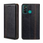 For Infinix Hot 9/Note 7 lite Grid Texture Magnetic Flip Leather Phone Case(Black) - 1